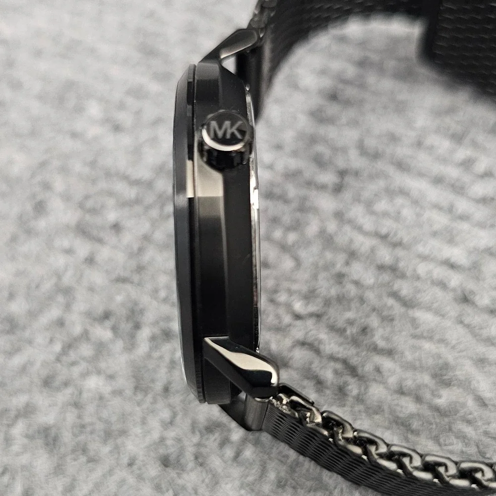 Michael Kors Mens Blake Watch Chronograph‎ Mesh Strap Black MK8778 New $250 OS
